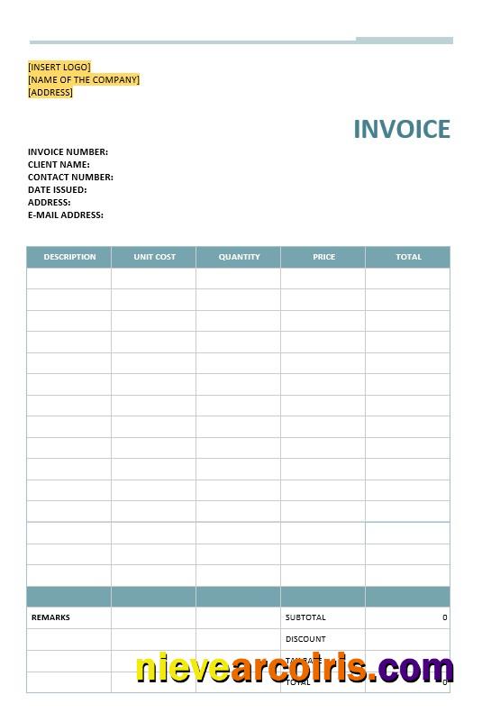 Blank Software Invoice